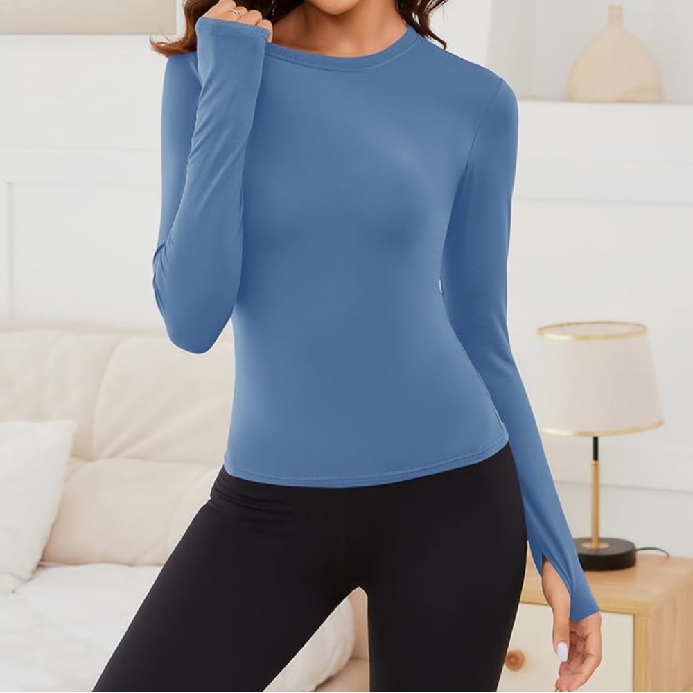 Women's Blue Long Sleeve Top